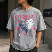 Butcher Blackbird Dark Romance Vintage Washed T-Shirt in Gray