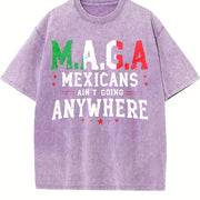 Mexicans Ain't Going Anywhere Vintage Washed T-Shirt in Purple