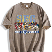 SEC Southeastern Conference - Retro College Sports vintage washed oversized T-shirt in Brown