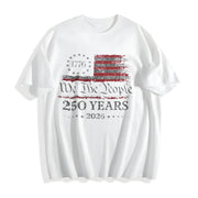 America 250th Anniversary Tank Cotton T-Shirt in White