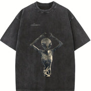 Y2K UFO Vintage Washed T-Shirt in Black