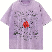 This Rose for an Angel Mother Vintage Washed T-Shirt in Purple