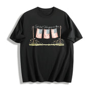 God Shed His Grace on Thee Cotton T-Shirt in Black