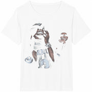Rap Duo Portrait Cotton T-Shirt in White