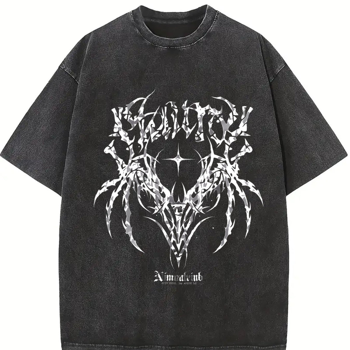 Distressed Skull and Crossbones Vintage Washed T-Shirt in Black