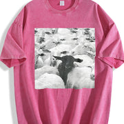 Thick Retro Vintage Washed T-Shirt in Red