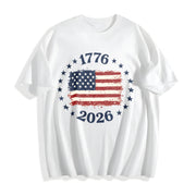 Made in America USA Flag Cotton T-Shirt in White