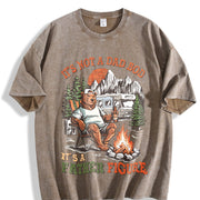 Retro Dad It's Not Just a Dad Bod It's a Father Figure Vintage Washed T-Shirt in Brown