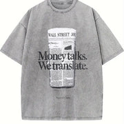 Wsj Money Talks We Translate Vintage Washed T-Shirt in Gray
