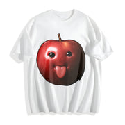 Meme Apple Stylish Apple Cotton T-Shirt in White