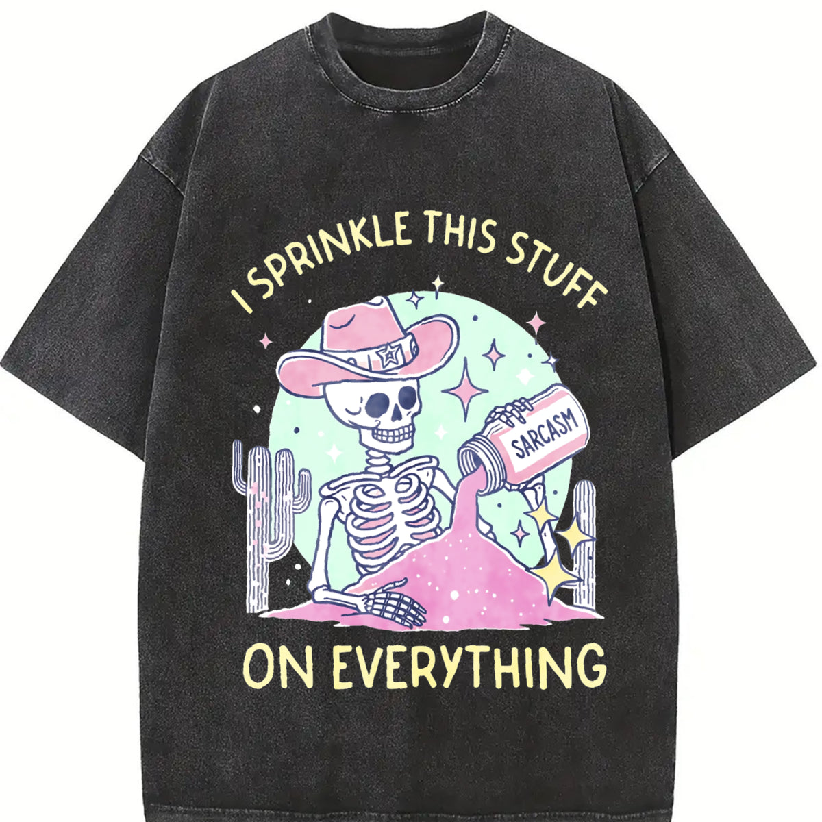 I Sprinkle This Stuff on Everything. Short-sleeved. Vintage Washed T-Shirt in Black