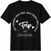 Friends Trip 2026 Personalized Friends Cotton T-Shirt in Black
