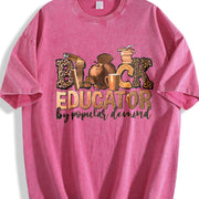 Black Educator I Am Black History Vintage Washed T-Shirt in Red