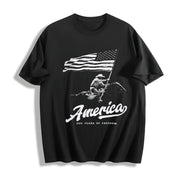 America 250th Anniversary Cotton T-Shirt in Black