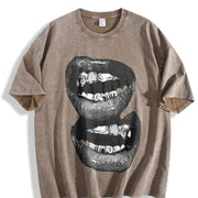 Fashionable Mouth Boxy for a Unique Bold Look vintage washed oversized T-shirt in Brown
