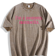 I'm A Mommy Mamacita vintage washed oversized T-shirt in Brown