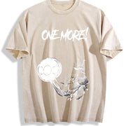 Jack Hanma One More! Gym Baki Anime Muscle Fit vintage washed oversized T-shirt in Beige