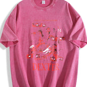 Dexter Killer Dexter Morgan For Movies Lovers vintage washed oversized T-shirt in Red