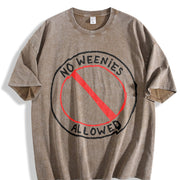No Weenies Allowed Vintage Washed T-Shirt in Brown