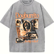 Dog Meme 90s Wrapped Pup Vintage Washed T-Shirt in Gray