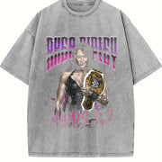 WWE Rhea Ripley Wash Iconic Wrestling Classic Fan vintage washed oversized T-shirt in Gray