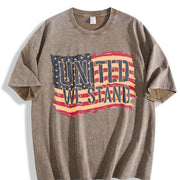 Street Retro Heavy Vintage Washed T-Shirt in Brown