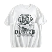 Professional Crop Duster Sarcastic Humor Farting for Guys Cotton T-Shirt in White