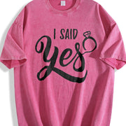 I Said YES Do You Marry Me -Valentine's Day Vintage Washed T-Shirt in Red