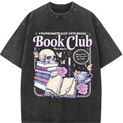 Anti Social Book Club Vintage Washed T-Shirt in Black