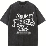 Grumpy F*ckers Club Sarcastic Novelty for Classic Vintage Washed T-Shirt in Black