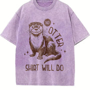 Retro Otter 90s No Otter Will Do Vintage Washed T-Shirt in Purple