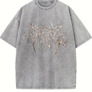 Thorny Branch Grunge Vintage Washed T-Shirt in Gray