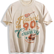 Raised on 90s Country Vintage Washed T-Shirt in Beige