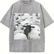Thick Retro Vintage Washed T-Shirt in Gray