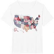 Preppy USA Map 250th Anniversary Cotton T-Shirt in White