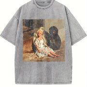 Glam Doll with Bigfoot Vintage Washed T-Shirt in Gray