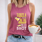 Tequila May Not Be the Answer but It's Worth a Shot Women's Color Cotton Tank Top in Red