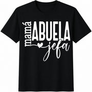 La Abuela Mas Bonita Grandma Cotton T-Shirt in Black