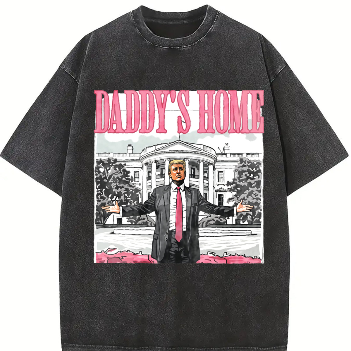 Daddy's Home President Trumpp Vintage Washed T-Shirt in Black