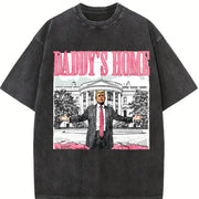 Daddy's Home President Trumpp Vintage Washed T-Shirt in Black
