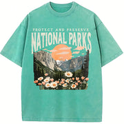 National Parks Nature Lover Parks Over Profit vintage washed oversized T-shirt in Blue