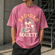 Rad Dad Society Dad Club Vintage Washed T-Shirt in Red