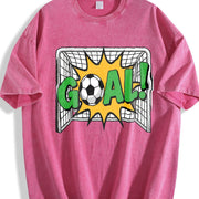 Soccer Goal Vintage Washed T-Shirt in Red