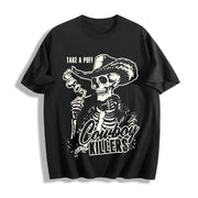 Cowboy Killers Skull Cowboy Cotton T-Shirt in Black