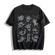 Space Racoons Raccoon Cotton T-Shirt in Black