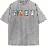 Reading Silly Goose Teacher Vintage Washed T-Shirt in Gray