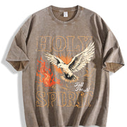 Holy Spirit Fall Fresh Christian Faith Dove Flame Vintage Washed T-Shirt in Brown