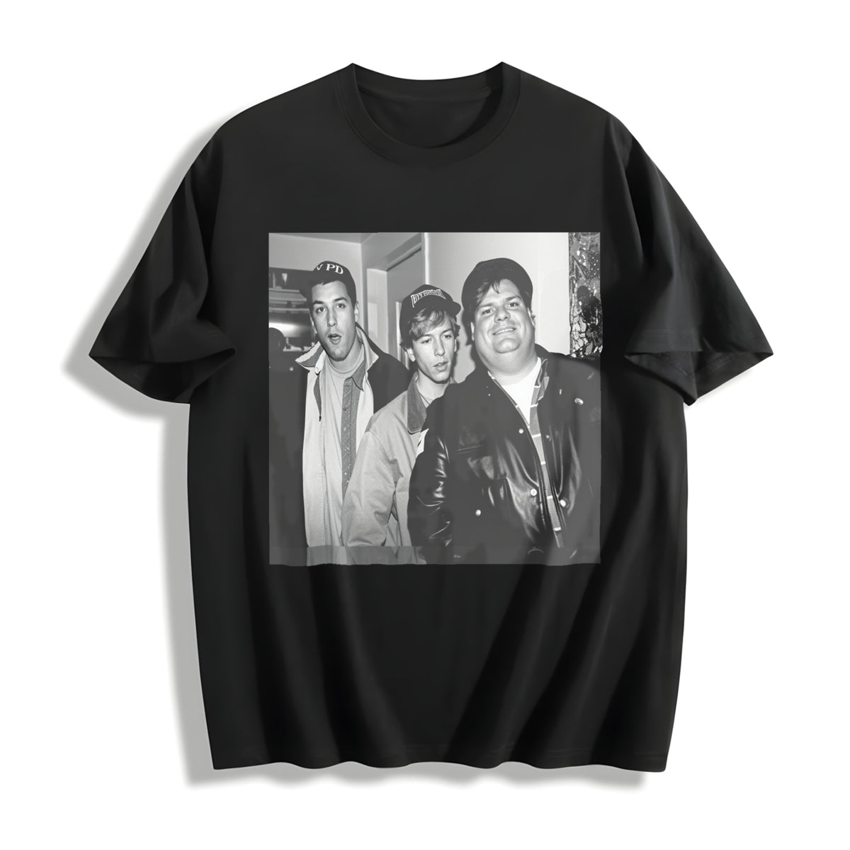 Chriss Farley David Spade Adam Sandler Cotton T-Shirt in Black