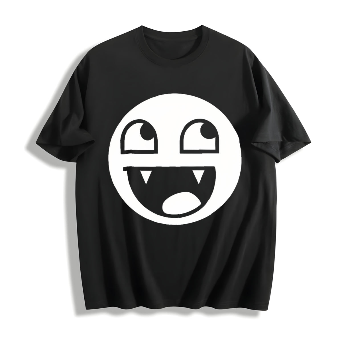 Epic Face Vampire Cotton T-Shirt in Black