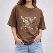Ridoc Quest Squad vintage washed oversized T-shirt in Brown